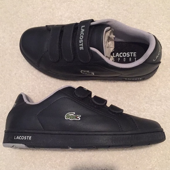 Lacoste black velcro trainers Clearance